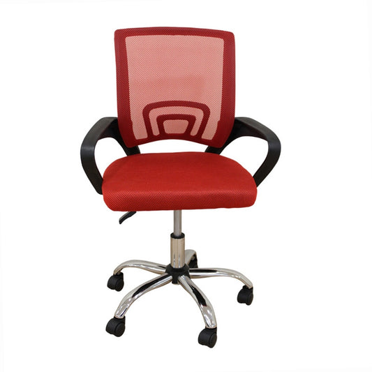 A1850 S CHROME/RED MESH OFFICE CHAIR 62x52x43-84/50-93