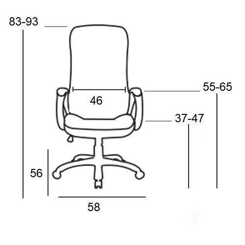 A9942 ΜΑΥΡΟ PVC ΠΟΛΥΘΡΟΝΑ ΓΡΑΦΕΙΟΥ 58x56x37-83/47-93