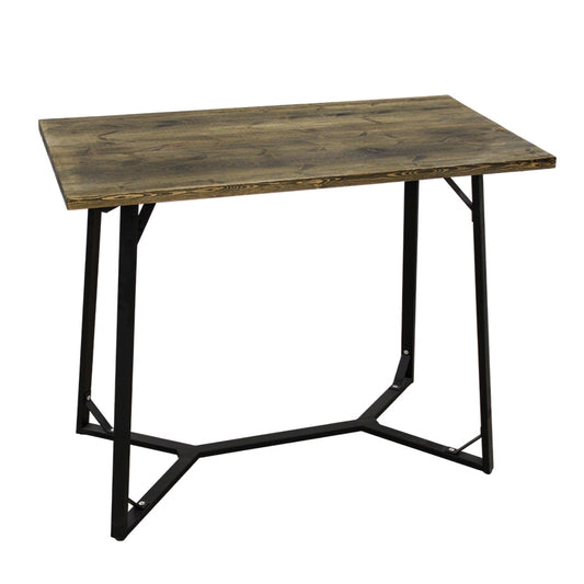 BISTRO ΤΡΑΠΕΖΙ BAR ΜΑΥΡΟ ΜΕΤΑΛΛΟ ΞΥΛΟ 120x65x108