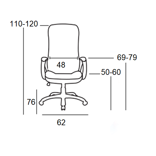 A9947 ΜΑΥΡO PU ΠΟΛΥΘΡΟΝΑ ΓΡΑΦΕΙΟΥ 62x76x50-110/60-120