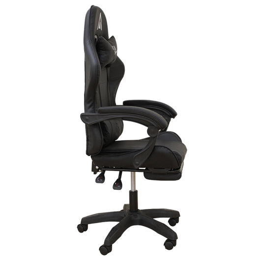 A9950 ΜΑΥΡΟ PVC ΠΟΛΥΘΡΟΝΑ GAMING ΜΕ ΥΠΟΠΟΔΙΟ 61x62x45-118/54-127