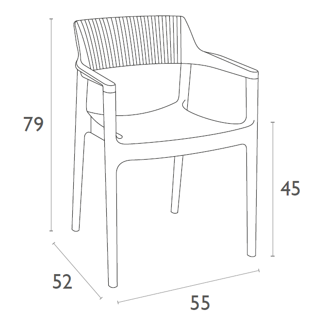 TULUM BLACK/TAUPE ΠΟΛΥΘΡΟΝΑ ΠΟΛ/ΝΙΟΥ 55x52x79