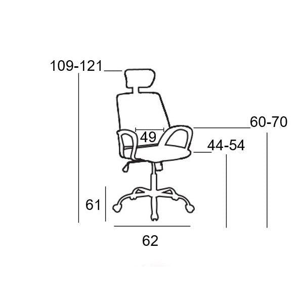 A1710 ΜΑΥΡΟ MESH ΠΟΛΥΘΡΟΝΑ ΓΡΑΦΕΙΟΥ 62x61x44-109/54-121