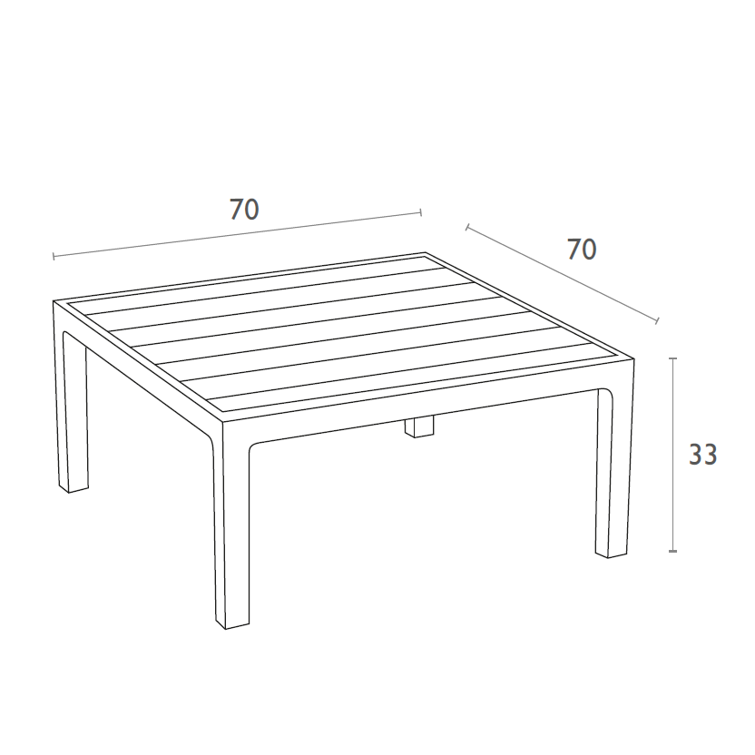 PORTOFINO LOUNGE ΤΡΑΠΕΖΙ WHITE ΠΟΛ/ΝΙΟΥ 70x70x33