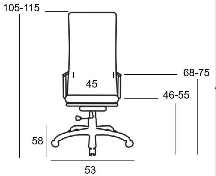 A9954 ΜΑΥΡΟ PU/MESH ΠΟΛΥΘΡΟΝΑ ΓΡΑΦΕΙΟΥ 53x58x46-105/55-115