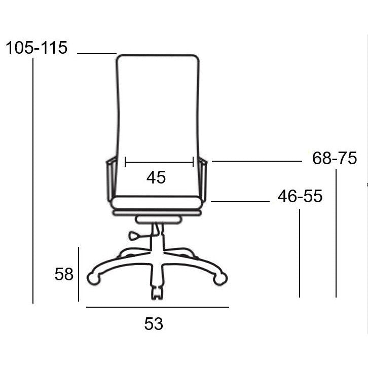 A9954 ΜΑΥΡΟ PU/MESH ΠΟΛΥΘΡΟΝΑ ΓΡΑΦΕΙΟΥ 53x58x46-105/55-115
