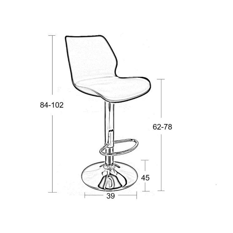 Σκαμπό Μπαρ 2 Τμχ Bar49 Black PU/PVC 39x45x102