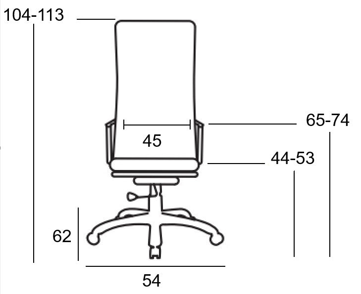 A9955 BLACK PU OFFICE CHAIR 54x62x44-104/53-113