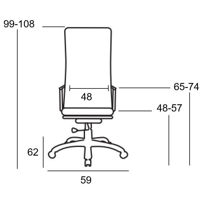 A9953 ΜΑΥΡΟ PU ΠΟΛΥΘΡΟΝΑ ΓΡΑΦΕΙΟΥ 59x62x48-99/57-108