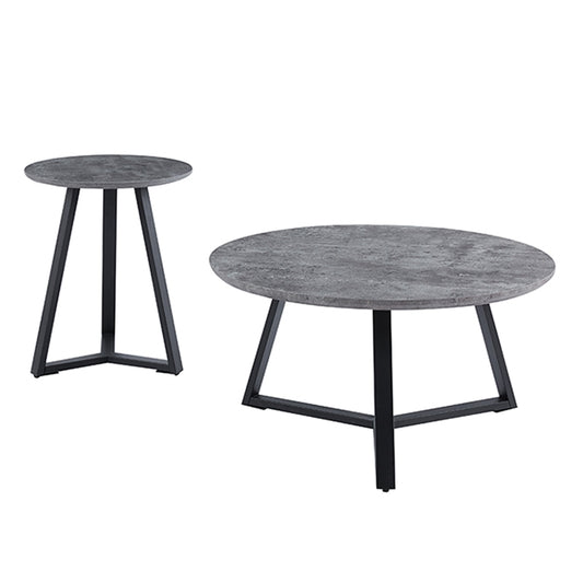 ALEX SET OF 2 CEMENT COFFEE TABLES D45x55 & D80x41