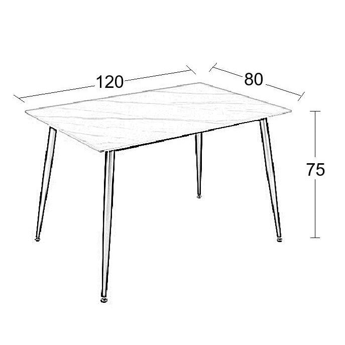 LOBY CERAMIC WHITE MARBLE ΤΡΑΠΕΖΙ 120x80x75