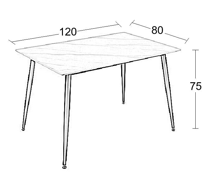 LOBY CERAMIC WHITE MARBLE TABLE 120x80x75