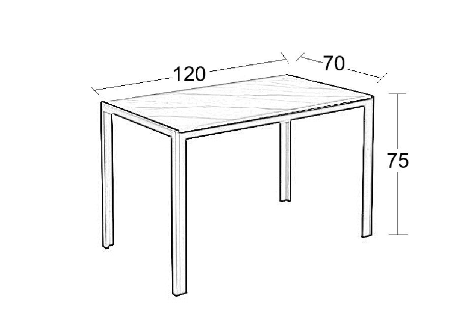 EVELYN CERAMIC WHITE MARBLE TABLE 120x70x75