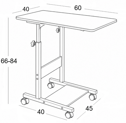 HELPER BLACK METAL/MDF SIDE TABLE 60x40x66/84