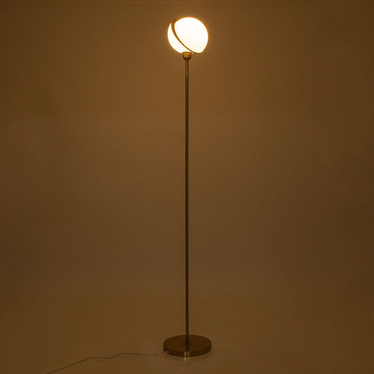 HUDSON 00500 Μοντέρνο Επιδαπέδιο Φωτιστικό με Ντουί 1 x E27 AC 220-240V IP20 - Λευκό & Χρυσό - Μ20 x Π20 x Υ177