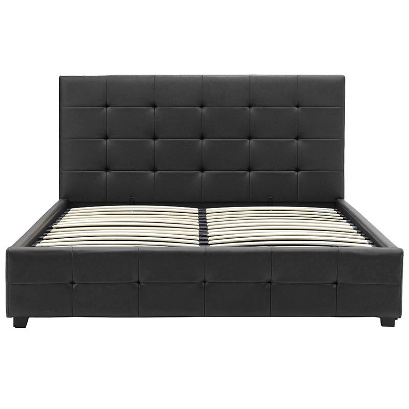 Κρεβάτι Roi Διπλό 160X200 PU Μαύρο Ματ + Αποθηκευτικό Χώρο