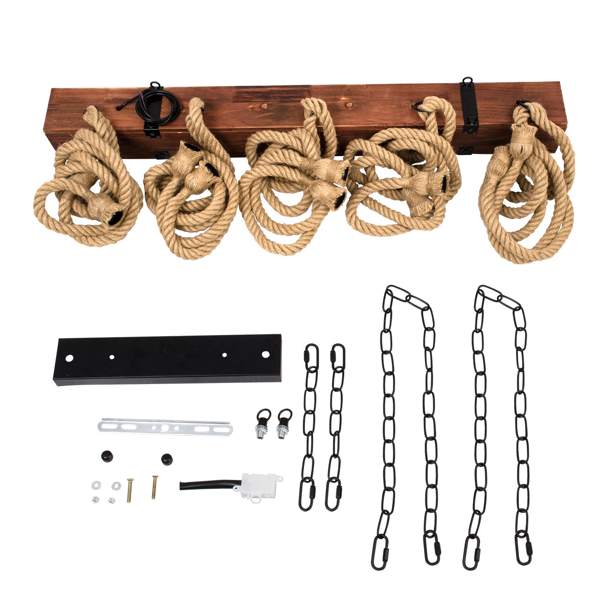 VIKING 00607 Vintage Κρεμαστό Φωτιστικό Οροφής με Ντουί 10 x E27 AC 220-240V IP20 - Καφε & Μπεζ - Μ108 x Π11 x Υ220