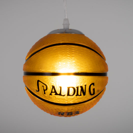 SPALDING NBA 00645 Παιδικό Κρεμαστό Φωτιστικό Οροφής με Ντουί 1 x E27 AC 220-240V IP20 - Πορτοκαλί & Μαύρο - Μ18 x Π18 x Υ18