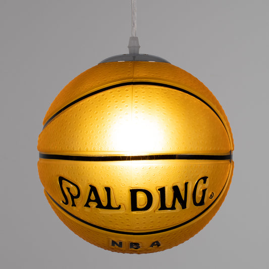SPALDING NBA 00649 Παιδικό Κρεμαστό Φωτιστικό Οροφής με Ντουί 1 x E27 AC 220-240V IP20 - Πορτοκαλί & Μαύρο - Μ25 x Π25 x Υ25