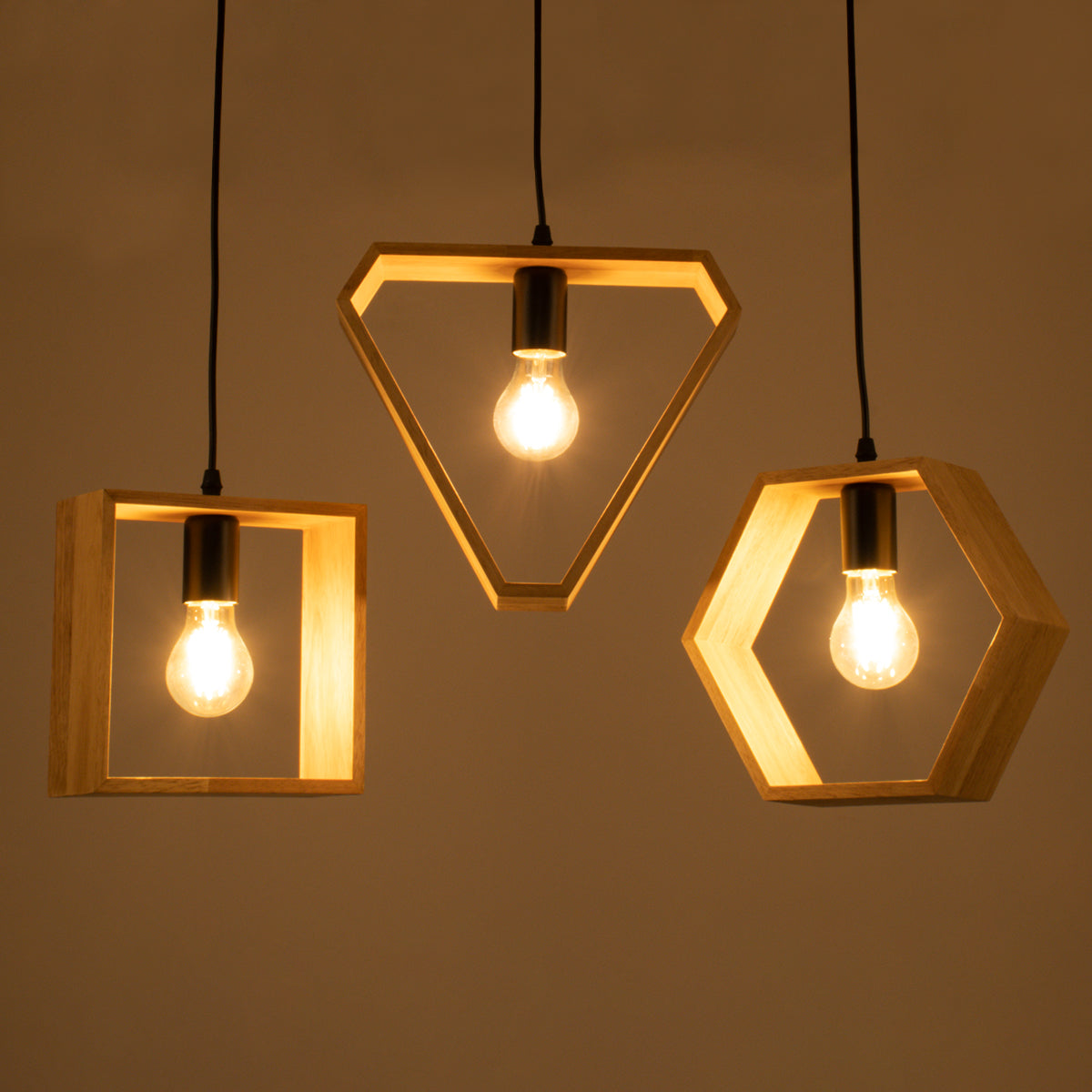 ELISE 00682 Μοντέρνο Κρεμαστό Φωτιστικό Οροφής με Ντουί 3 x E27 AC 220-240V IP20 - Μπεζ & Μαύρο - Μ76 x Π8 x Υ25