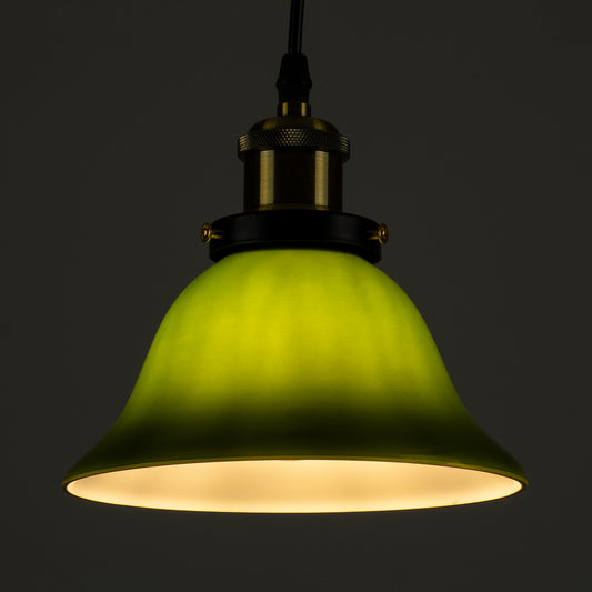 LIBRARY 00768 Vintage Κρεμαστό Φωτιστικό Οροφής με Ντουί 1 x E27 AC 220-240V IP20 - Πράσινο & Χρυσό - Μ18 x Π18 x Υ18