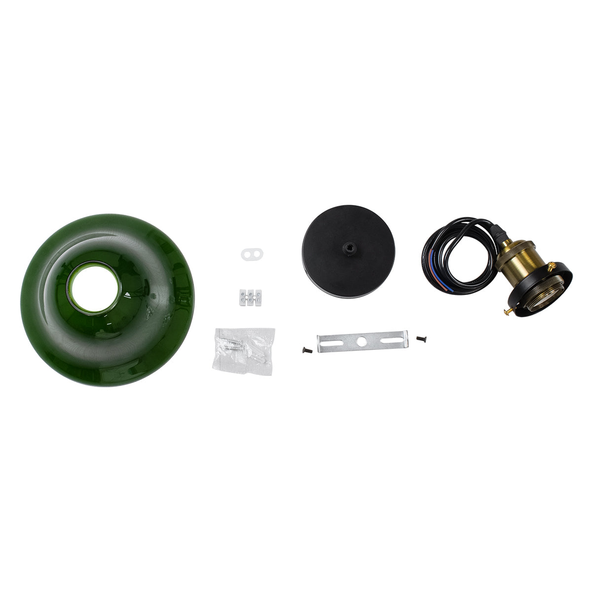 LIBRARY 00768 Vintage Κρεμαστό Φωτιστικό Οροφής με Ντουί 1 x E27 AC 220-240V IP20 - Πράσινο & Χρυσό - Μ18 x Π18 x Υ18