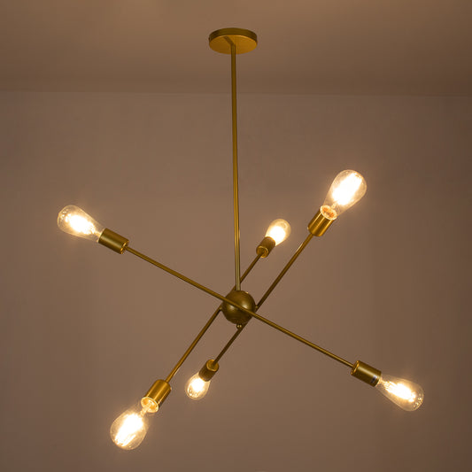 ZANE 00786 Μοντέρνο Φωτιστικό Οροφής Πολύφωτο Χρυσό Μεταλλικό Ράγα Φ70 x Y100cm