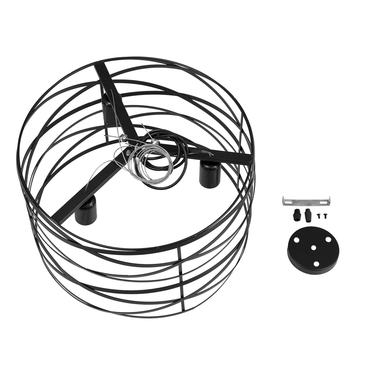 TOKEN 00855 Μοντέρνο Κρεμαστό Φωτιστικό Οροφής με Ντουί 3 x E27 AC 220-240V IP20 - Μαύρο - Μ43 x Π43 x Υ29