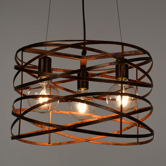 TOKEN 00856 Μοντέρνο Κρεμαστό Φωτιστικό Οροφής με Ντουί 3 x E27 AC 220-240V IP20 - Χάλκινο Εφέ Σκουριάς - Μ43 x Π43 x Υ29