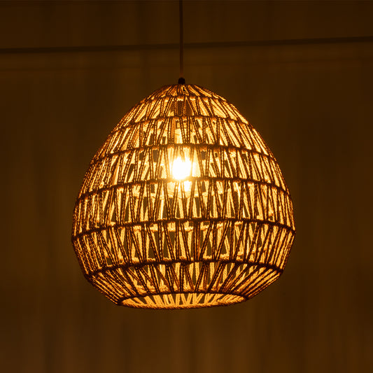 JJENSON 00911 Boho Κρεμαστό Φωτιστικό Οροφής με Ντουί 1 x E27 AC 220-240V IP20 - Μπεζ - Μ35 x Π35 x Υ35