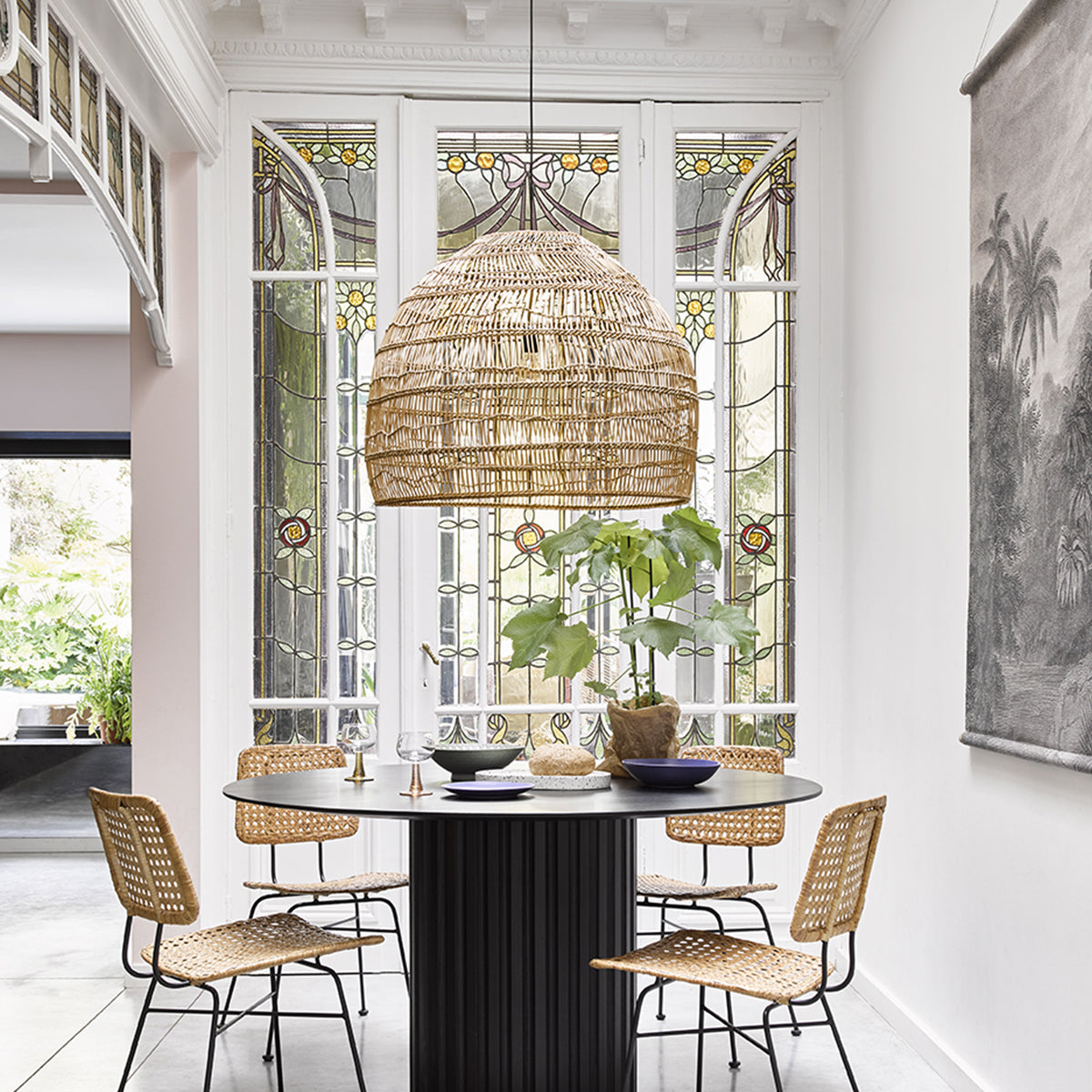 MALIBU 00974 Boho Κρεμαστό Φωτιστικό Οροφής με Ντουί 1 x E27 AC 220-240V IP20 - Μπεζ - Μ100 x Π100 x Y86