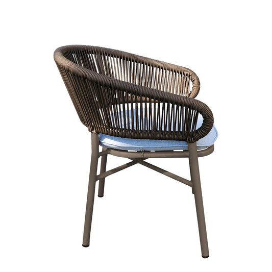 Berry/P Πολυθρόνα Αλουμινίου/Σχοινί 60x58x76