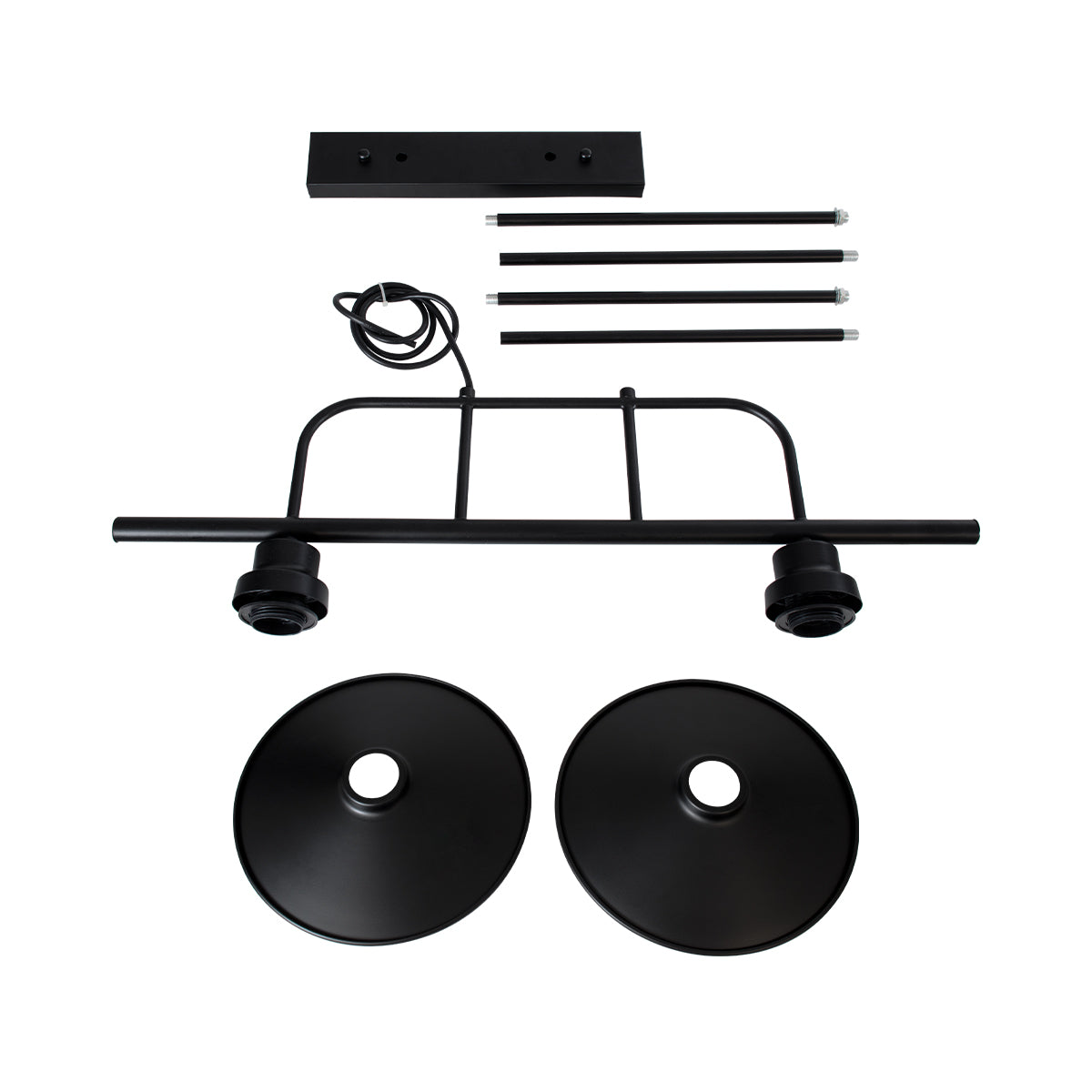 REGAL 01007 Vintage Φωτιστικό Οροφής με Ντουί 2 x E27 AC 220-240V IP20 - Μαύρο - Μ67 x Π26 x Υ85