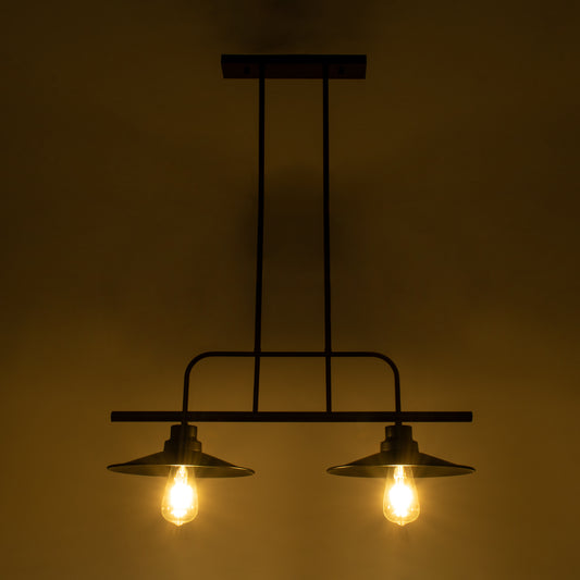 REGAL 01007 Vintage Φωτιστικό Οροφής με Ντουί 2 x E27 AC 220-240V IP20 - Μαύρο - Μ67 x Π26 x Υ85