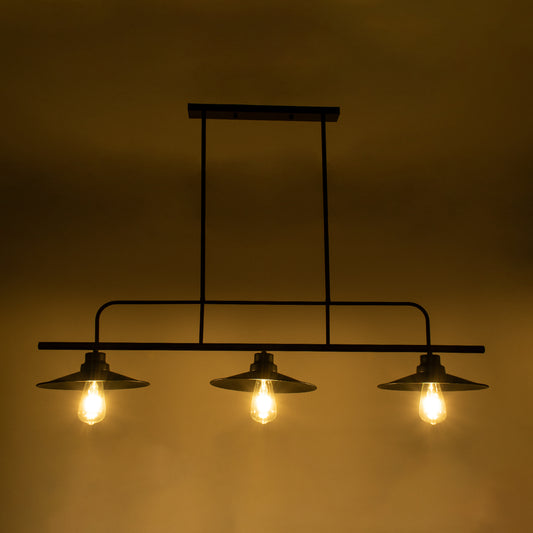 REGAL 01009 Vintage Φωτιστικό Οροφής με Ντουί 3 x E27 AC 220-240V IP20 - Μαύρο - Μ110 x Π26 x Υ75