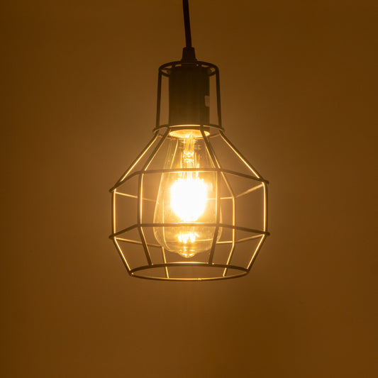 CAGE 01017 Vintage Κρεμαστό Φωτιστικό Οροφής με Ντουί 1 x E27 AC 220-240V IP20 - Μαύρο - Μ15 x Π15 x Υ20