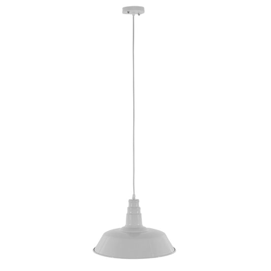 RAY 01043 Vintage Κρεμαστό Φωτιστικό Οροφής με Ντουί 1 x E27 AC 220-240V IP20 - Λευκό - Μ36 x Π36 x Υ25