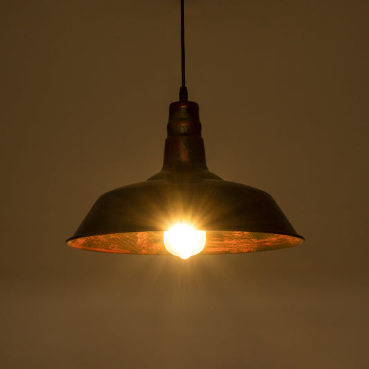 RAY 01046 Vintage Κρεμαστό Φωτιστικό Οροφής με Ντουί 1 x E27 AC 220-240V IP20 - Χάλκινο Εφέ Σκουριάς - Μ36 x Π36 x Υ25