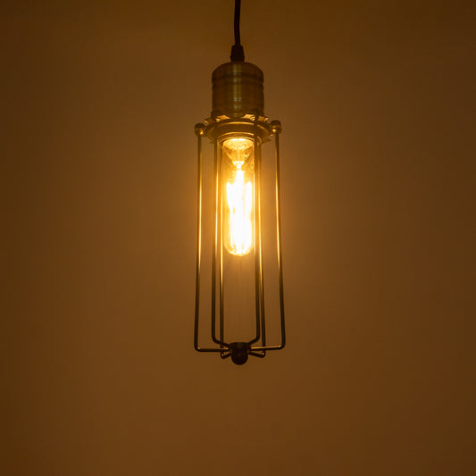 KLECE 01057 Vintage Industrial Κρεμαστό Φωτιστικό Οροφής Μονόφωτο 1 x E27 AC220-240V - Φ8 x Υ28cm - Μαύρο Μεταλλικό Πλέγμα