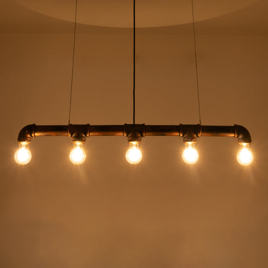 CANAL 01070 Vintage Κρεμαστό Φωτιστικό Οροφής με Ντουί 5 x E27 AC 220-240V IP20 - Χάλκινο Εφέ Σκουριάς - Μ88 x Π5 x Υ7