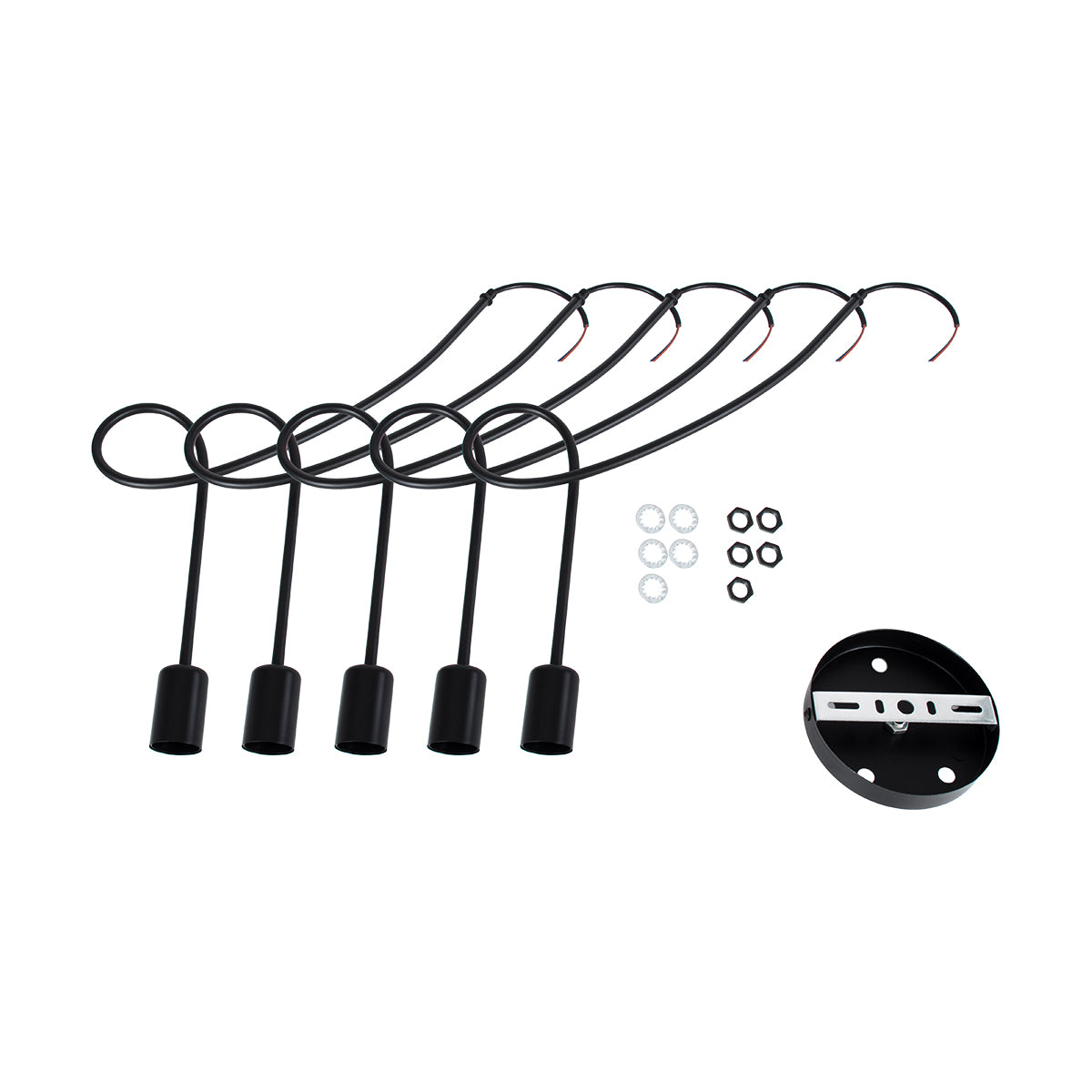 PAULELI 01127 Μοντέρνο Industrial Φωτιστικό Οροφής Πολύφωτο Μαύρο Μεταλλικό Φ58 x Y45cm