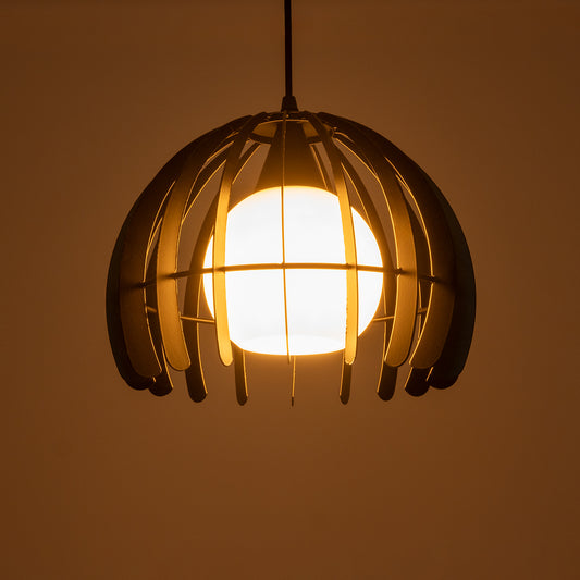 INGLEY 01226 Μοντέρνο Κρεμαστό Φωτιστικό Οροφής Μονόφωτο 1 x E27 AC220-240V IP20 - Φ26 x Υ21cm - Μαύρο Μεταλλικό Πλέγμα με Λευκό Γυαλί