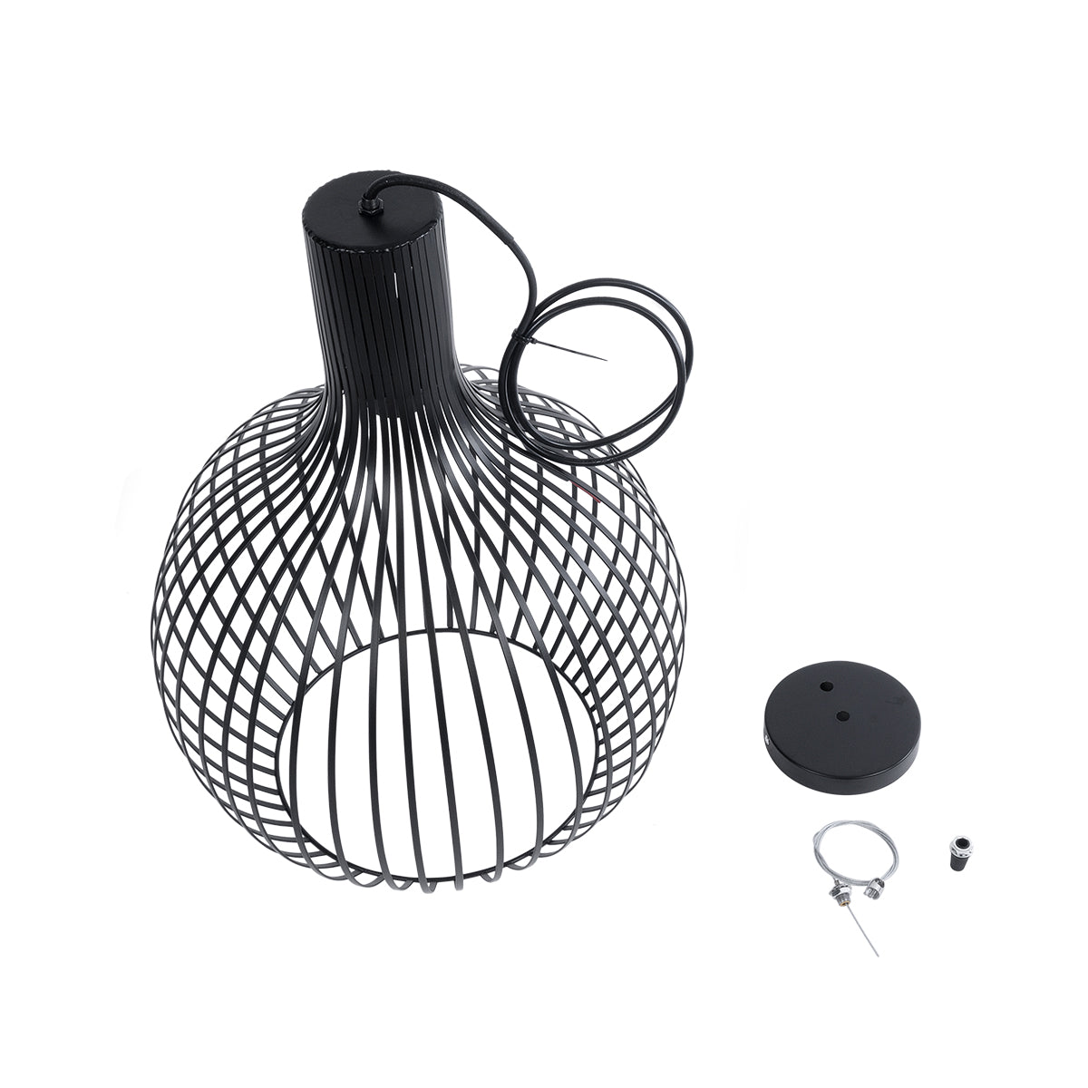 SCANDI 01266 Μοντέρνο Κρεμαστό Φωτιστικό Οροφής με Ντουί 1 x E27 AC 220-240V IP20 - Μαύρο - Μ38 x Π38 x Υ50