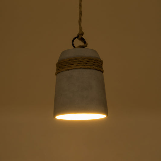 TRIBECA 01319 Boho Κρεμαστό Φωτιστικό Οροφής με Ντουί 1 x E27 AC 220-240V IP20 - Γκρι & Μπεζ - Μ20 x Π20 x Υ26