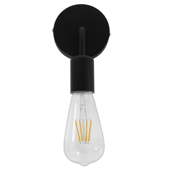 DON 01396 Vintage Φωτιστικό Τοίχου - Απλίκα με Ντουί 1 x E27 AC 220-240V IP20 - Μαύρο - Μ10 x Π7 x Υ16