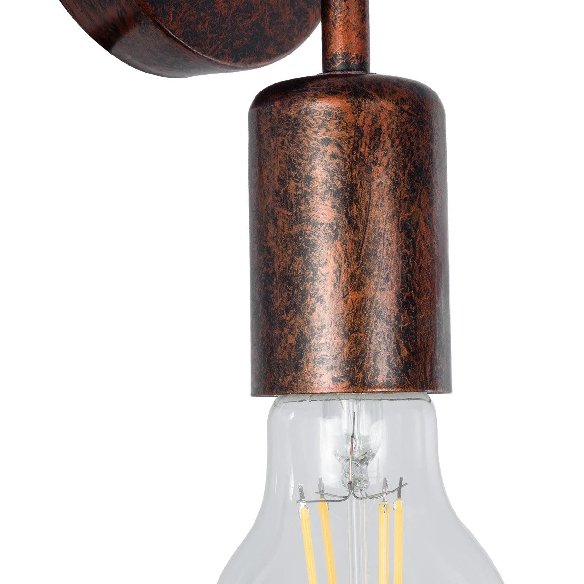 DON 01398 Vintage Φωτιστικό Τοίχου - Απλίκα με Ντουί 1 x E27 AC 220-240V IP20 - Χάλκινο Εφέ Σκουριάς - Μ10 x Π7 x Υ16