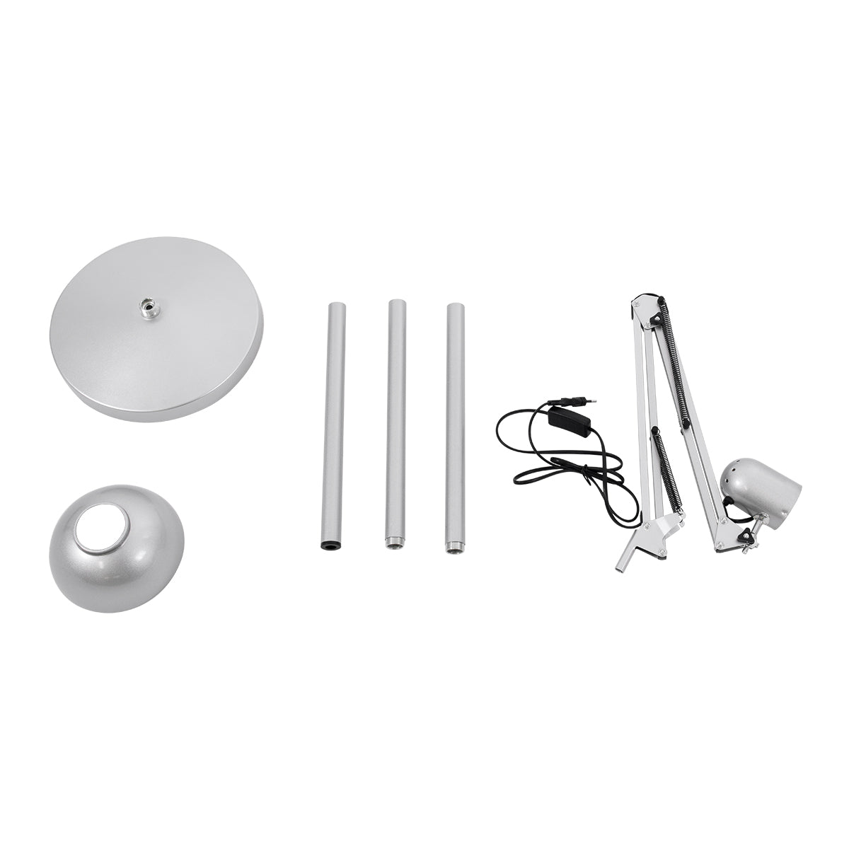 AUDREY 01469 Vintage Επιδαπέδιο Φωτιστικό με Ντουί 1 x E27 AC 220-240V IP20 - Ασημί - Μ15 x Π15 x Υ190