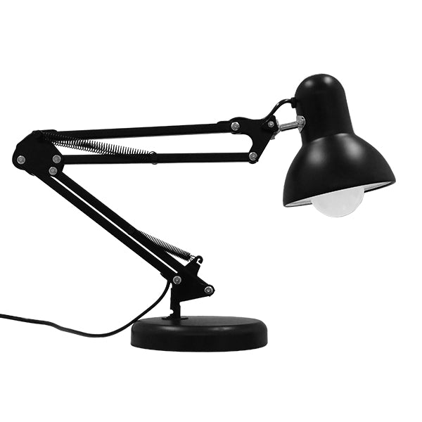 DESK 01538 Μοντέρνο Επιτραπέζιο Φωτιστικό Πορτατίφ με Ντουί 1 x E27 AC 220-240V IP20 - Μαύρο - Μ15 x Π15 x Υ67