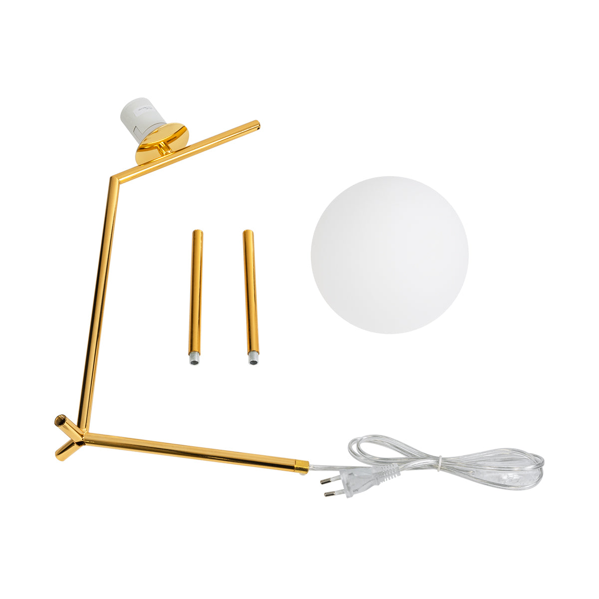 ELFIS 01551 Μοντέρνο Επιτραπέζιο Φωτιστικό Πορτατίφ με Ντουί 1 x E27 AC 220-240V IP20 - Χρυσό & Λευκό - Μ15 x Π15 x Υ53