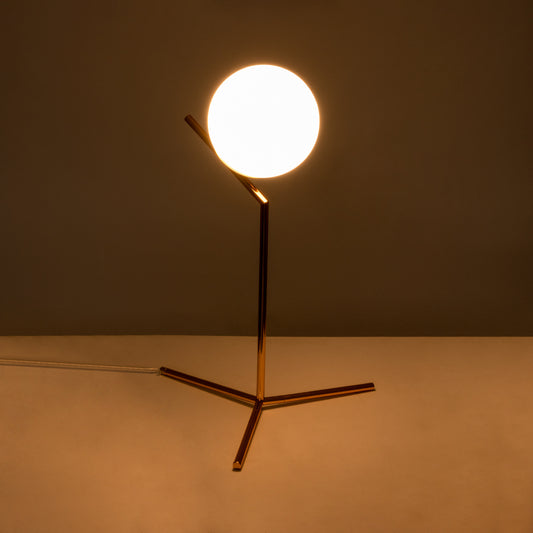 ELFIS 01551 Μοντέρνο Επιτραπέζιο Φωτιστικό Πορτατίφ με Ντουί 1 x E27 AC 220-240V IP20 - Χρυσό & Λευκό - Μ15 x Π15 x Υ53